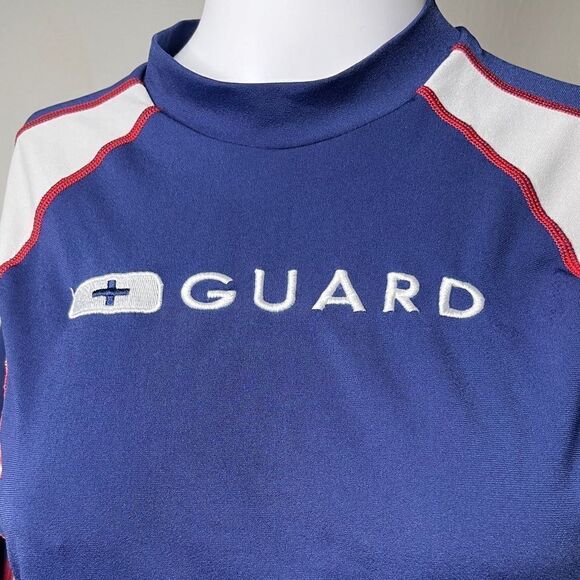 Speedo Guard Long Sleeve Rashguard Top Nautical Navy Size Small - Picture 3 of 3